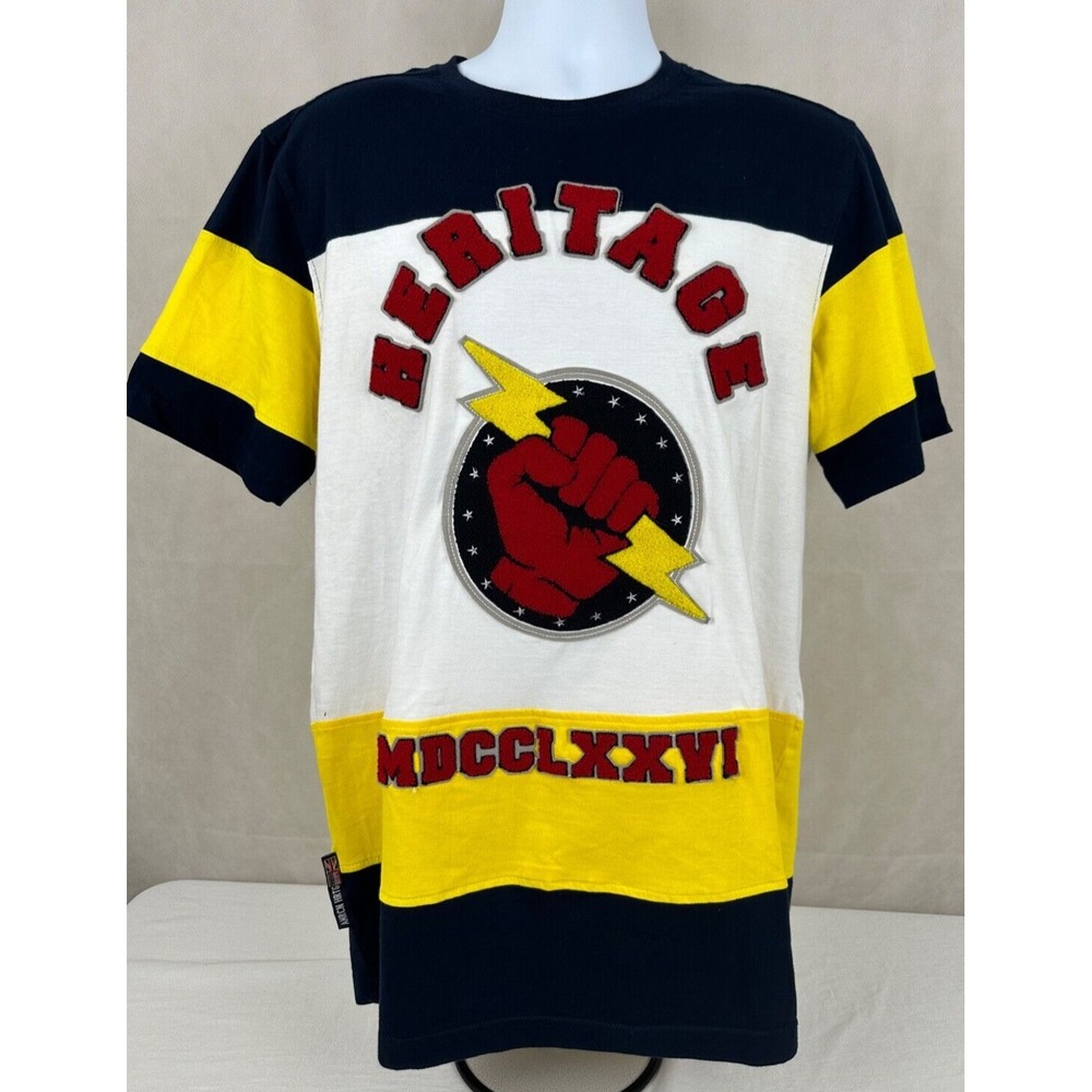 Denim Distillery T-Shirt Mens XL Heritage America Heavy Embroidery Multi Color